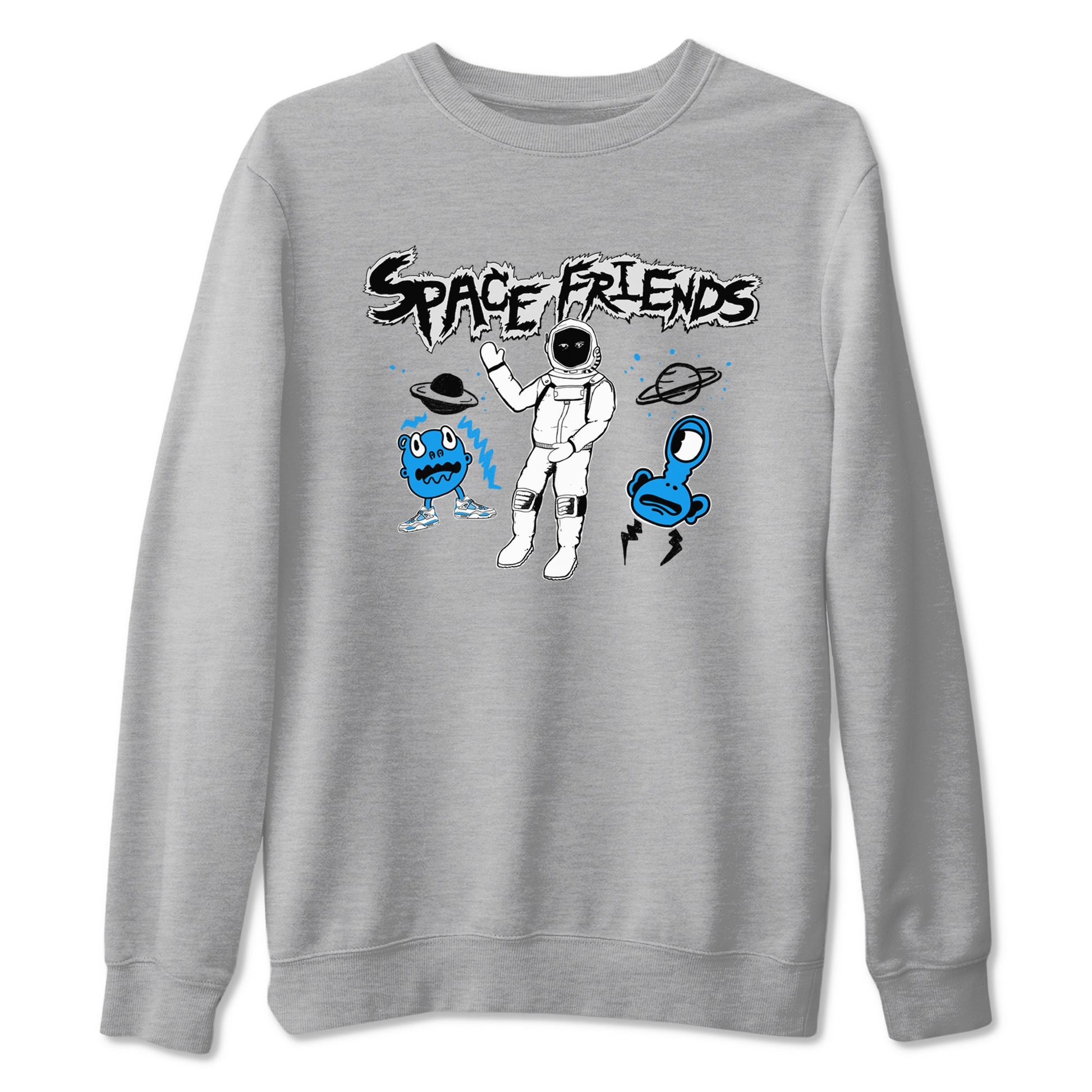 4s Military Blue shirt to match jordans Space Friends sneaker tees Air Jordan 4 Retro Military Blue Streetwear Brand SNRT Sneaker Release Tees unisex cotton Heather Grey 2 crew neck shirt