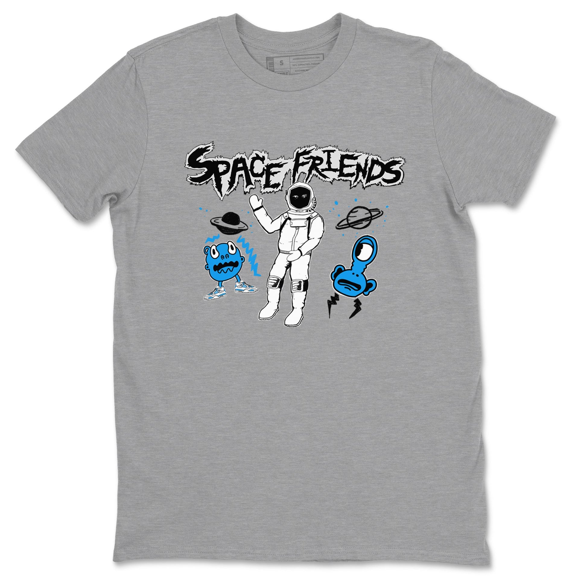 4s Military Blue shirt to match jordans Space Friends sneaker tees Air Jordan 4 Retro Military Blue Streetwear Brand SNRT Sneaker Release Tees unisex cotton Heather Grey 2 crew neck shirt