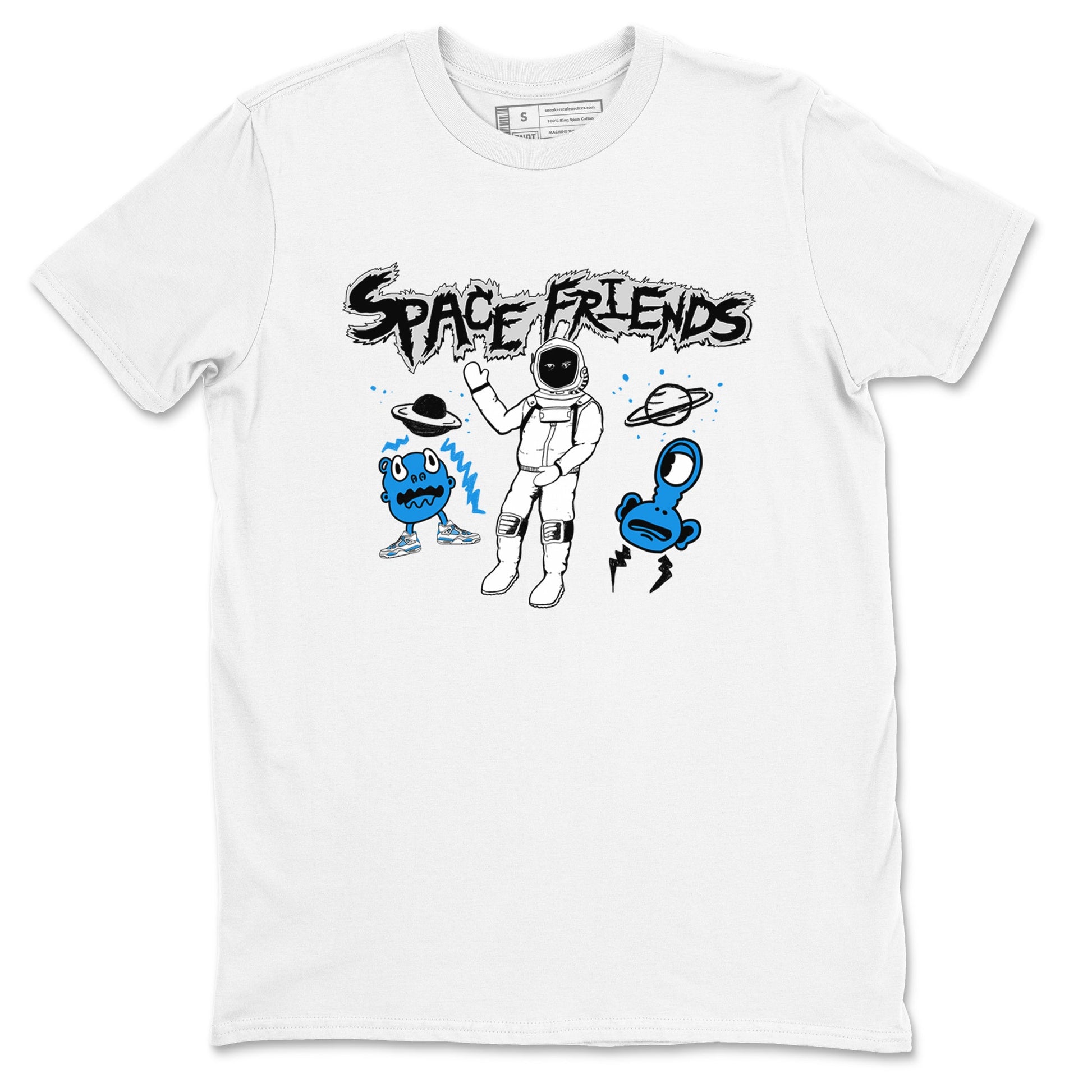 4s Military Blue shirt to match jordans Space Friends sneaker tees Air Jordan 4 Retro Military Blue Streetwear Brand SNRT Sneaker Release Tees unisex cotton White 2 crew neck shirt