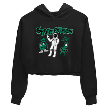 4s Oxidized Green shirts to match jordans Space Friends sneaker match tees Air Jordan 4 Oxidized Green SNRT Sneaker Tees streetwear brand Black 2 crop tee