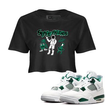 4s Oxidized Green shirts to match jordans Space Friends sneaker match tees Air Jordan 4 Oxidized Green SNRT Sneaker Tees streetwear brand Black 1 crop tee