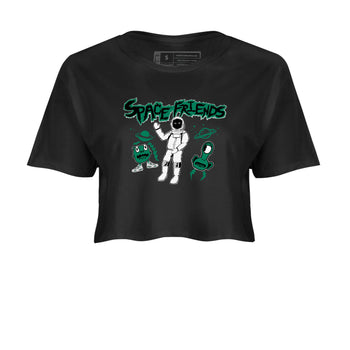 4s Oxidized Green shirts to match jordans Space Friends sneaker match tees Air Jordan 4 Oxidized Green SNRT Sneaker Tees streetwear brand Black 2 crop tee