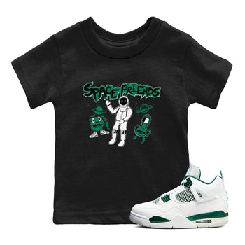 4s Oxidized Green shirts to match jordans Space Friends sneaker match tees Air Jordan 4 Oxidized Green SNRT Sneaker Tees streetwear brand Baby and Youth Black 1 cotton tee