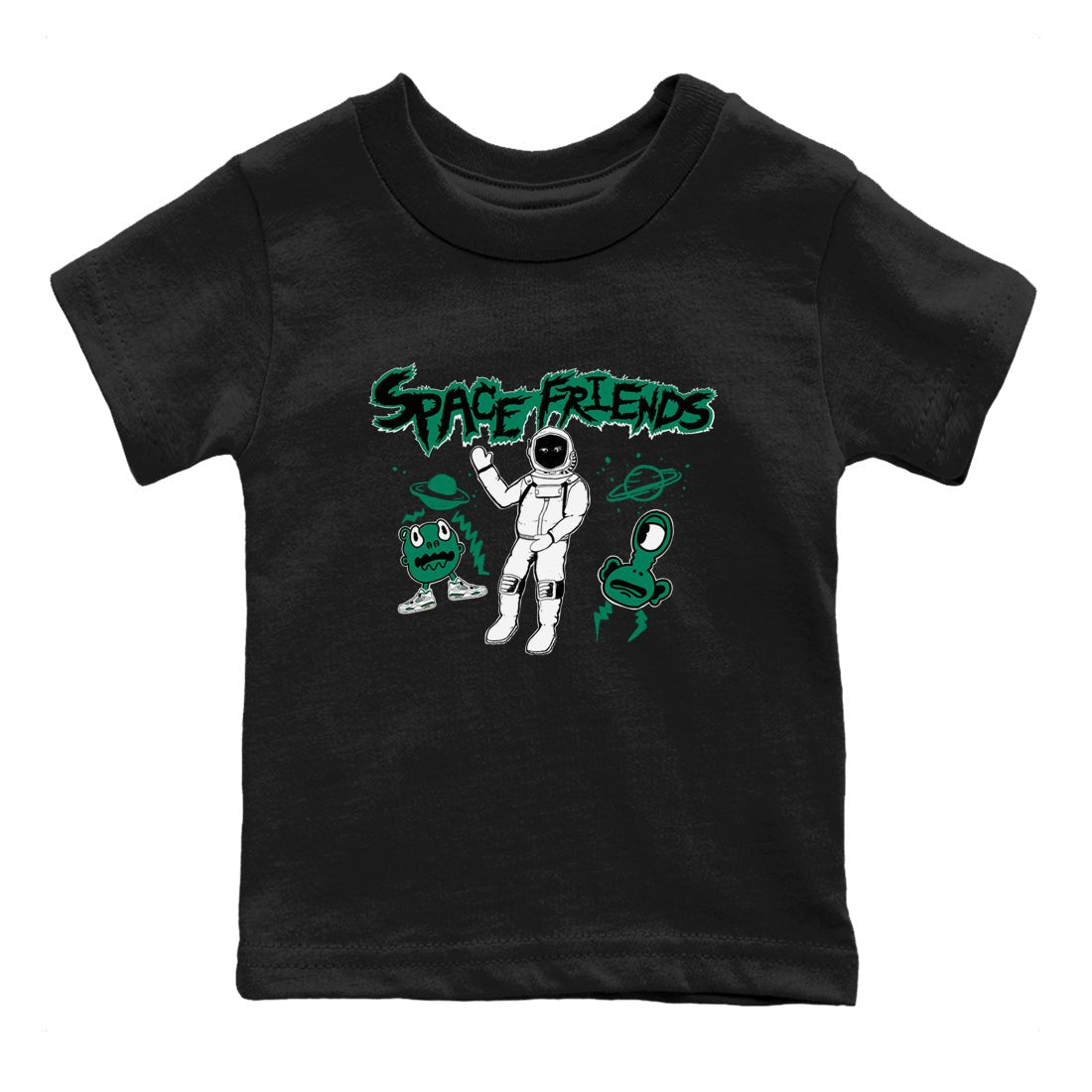 4s Oxidized Green shirts to match jordans Space Friends sneaker match tees Air Jordan 4 Oxidized Green SNRT Sneaker Tees streetwear brand Baby and Youth Black 2 cotton tee