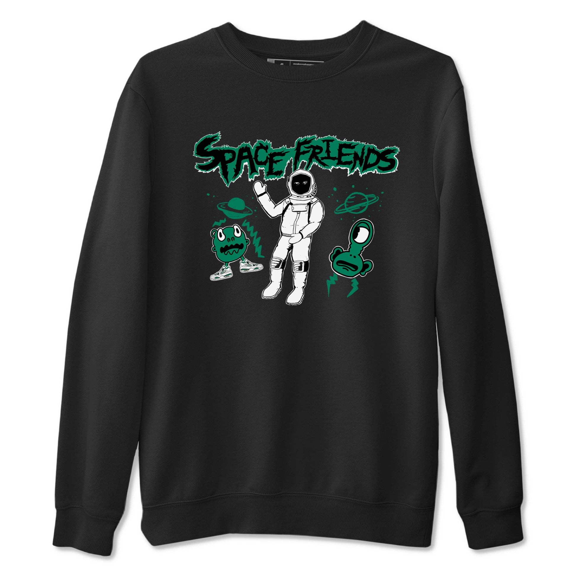 4s Oxidized Green shirts to match jordans Space Friends sneaker match tees Air Jordan 4 Oxidized Green SNRT Sneaker Tees streetwear brand Black 2 unisex cotton tee