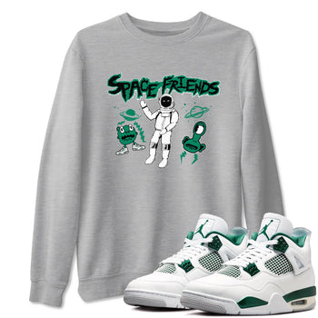 4s Oxidized Green shirts to match jordans Space Friends sneaker match tees Air Jordan 4 Oxidized Green SNRT Sneaker Tees streetwear brand Heather Grey 1 unisex cotton tee