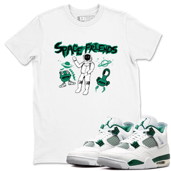 4s Oxidized Green shirts to match jordans Space Friends sneaker match tees Air Jordan 4 Oxidized Green SNRT Sneaker Tees streetwear brand White 1 unisex cotton tee