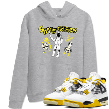 4s Vivid Sulfur shirt to match jordans Space Friends sneaker tees AJ4 Vivid Sulfur Streetwear Brand SNRT Sneaker Tees unisex cotton Heather Grey 1 crew neck shirt