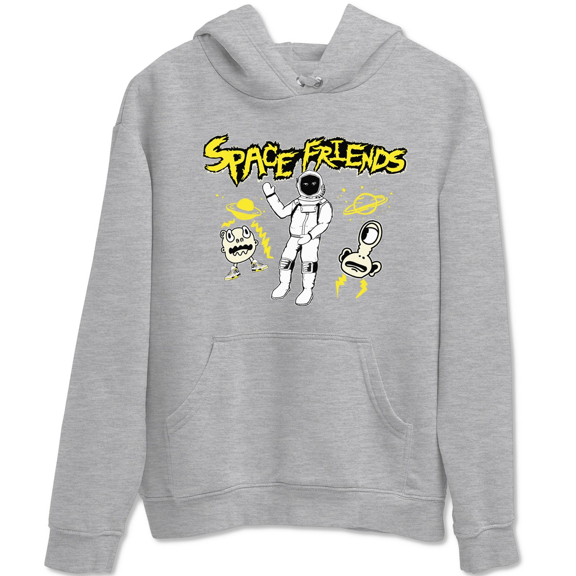 4s Vivid Sulfur shirt to match jordans Space Friends sneaker tees AJ4 Vivid Sulfur Streetwear Brand SNRT Sneaker Tees unisex cotton Heather Grey 2 crew neck shirt