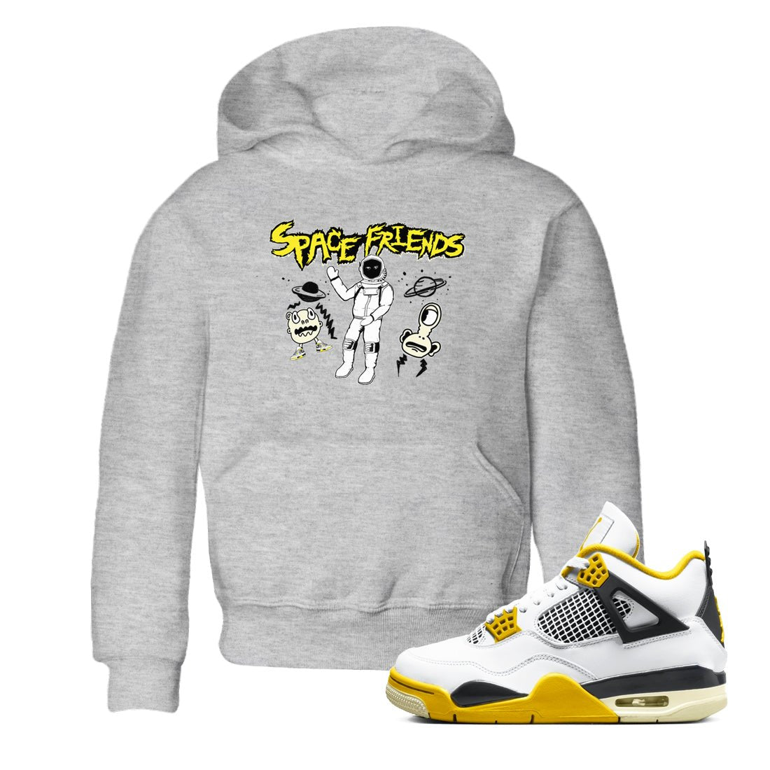 4s Vivid Sulfur shirt to match jordans Space Friends sneaker tees AJ4 Vivid Sulfur Streetwear Brand SNRT Sneaker Tees baby toddler Heather Grey 1 cotton Shirt