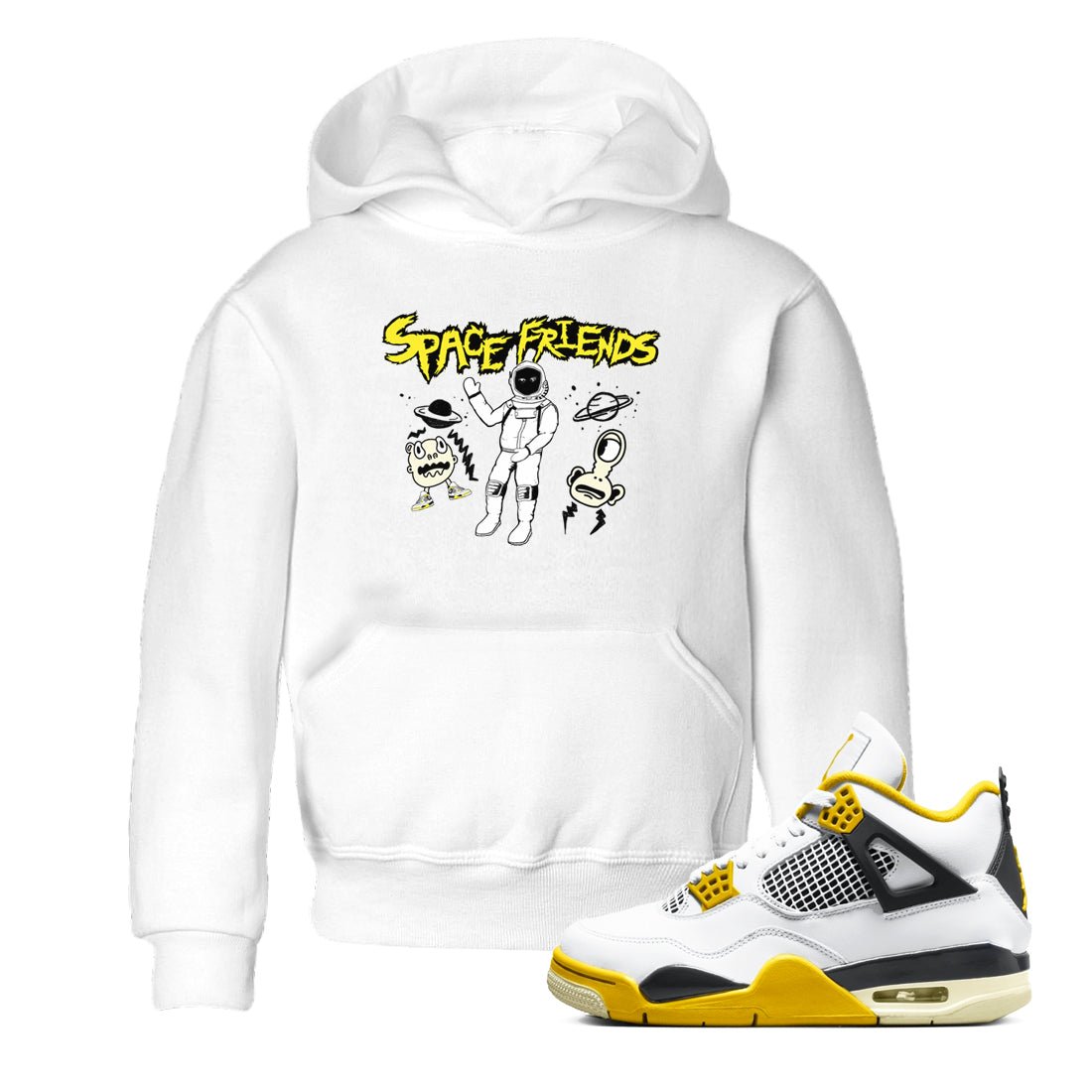 4s Vivid Sulfur shirt to match jordans Space Friends sneaker tees AJ4 Vivid Sulfur Streetwear Brand SNRT Sneaker Tees baby toddler White 1 cotton Shirt