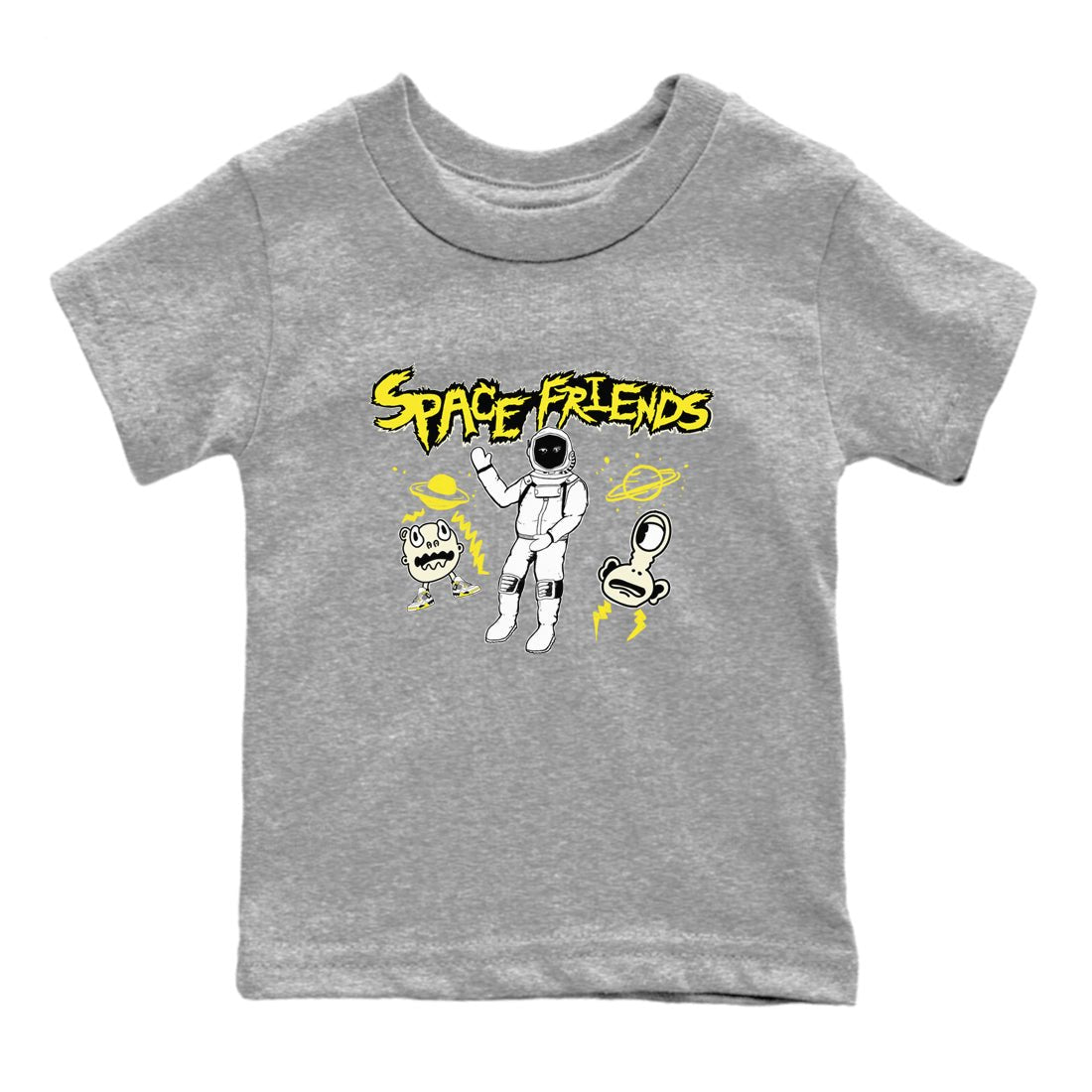 4s Vivid Sulfur shirt to match jordans Space Friends sneaker tees AJ4 Vivid Sulfur Streetwear Brand SNRT Sneaker Tees baby toddler Heather Grey 2 cotton Shirt