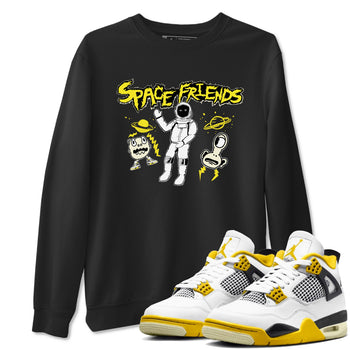 4s Vivid Sulfur shirt to match jordans Space Friends sneaker tees AJ4 Vivid Sulfur Streetwear Brand SNRT Sneaker Tees unisex cotton Black 1 crew neck shirt