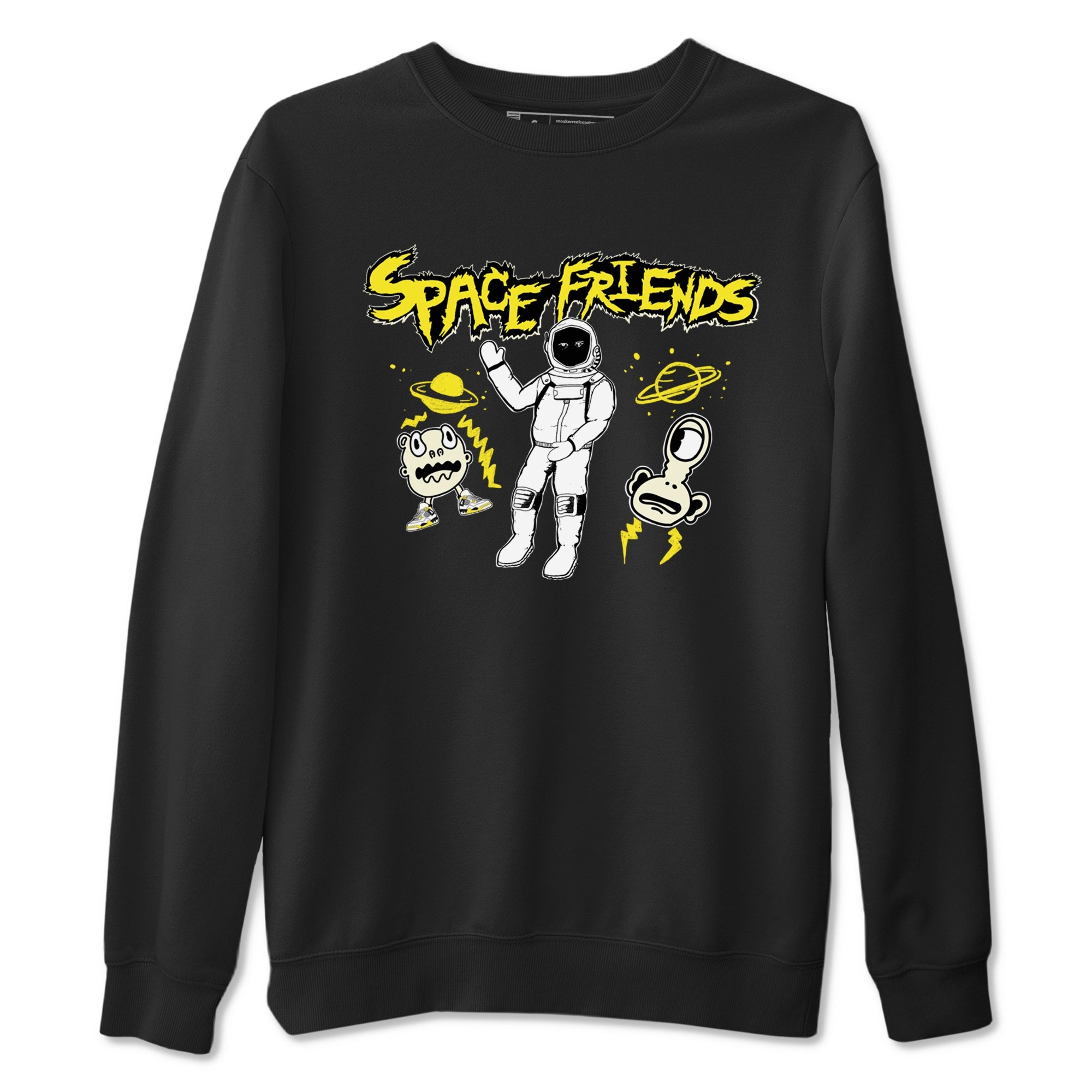 4s Vivid Sulfur shirt to match jordans Space Friends sneaker tees AJ4 Vivid Sulfur Streetwear Brand SNRT Sneaker Tees unisex cotton Black 2 crew neck shirt
