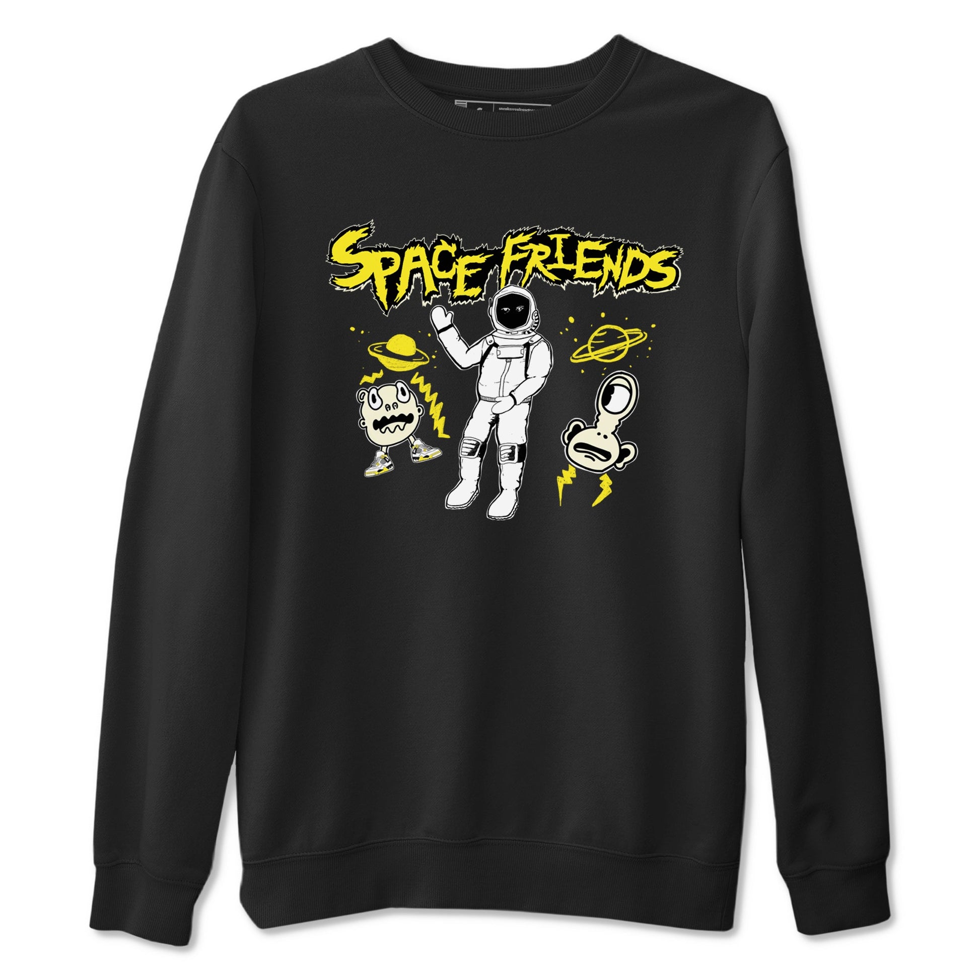 4s Vivid Sulfur shirt to match jordans Space Friends sneaker tees AJ4 Vivid Sulfur Streetwear Brand SNRT Sneaker Tees unisex cotton Black 2 crew neck shirt