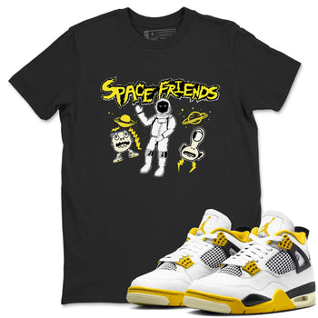 4s Vivid Sulfur shirt to match jordans Space Friends sneaker tees AJ4 Vivid Sulfur Streetwear Brand SNRT Sneaker Tees unisex cotton Black 1 crew neck shirt