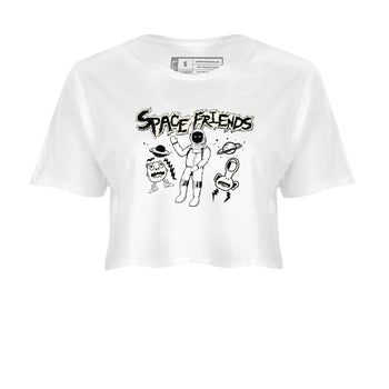 Air Jordan 5 Sail shirt to match jordans Space Friends sneaker tees Jordan 5 SE Sail Streetwear Brand SNRT Sneaker Tees White 2 crop length shirt