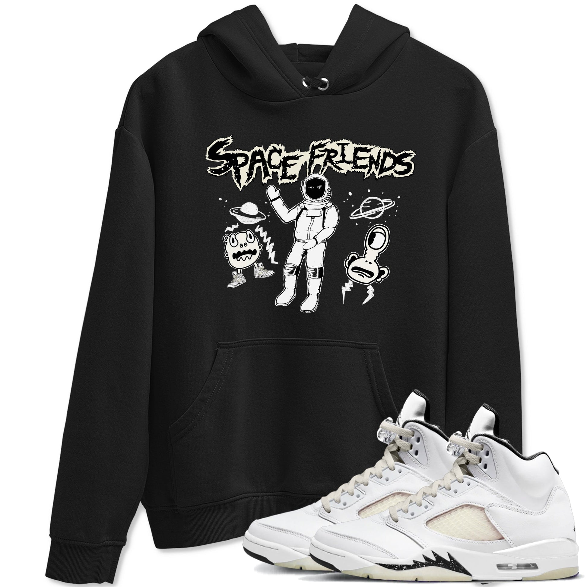 Air Jordan 5 Sail shirt to match jordans Space Friends sneaker tees Jordan 5 SE Sail Streetwear Brand SNRT Sneaker Tees unisex cotton Black 1 crew neck shirt