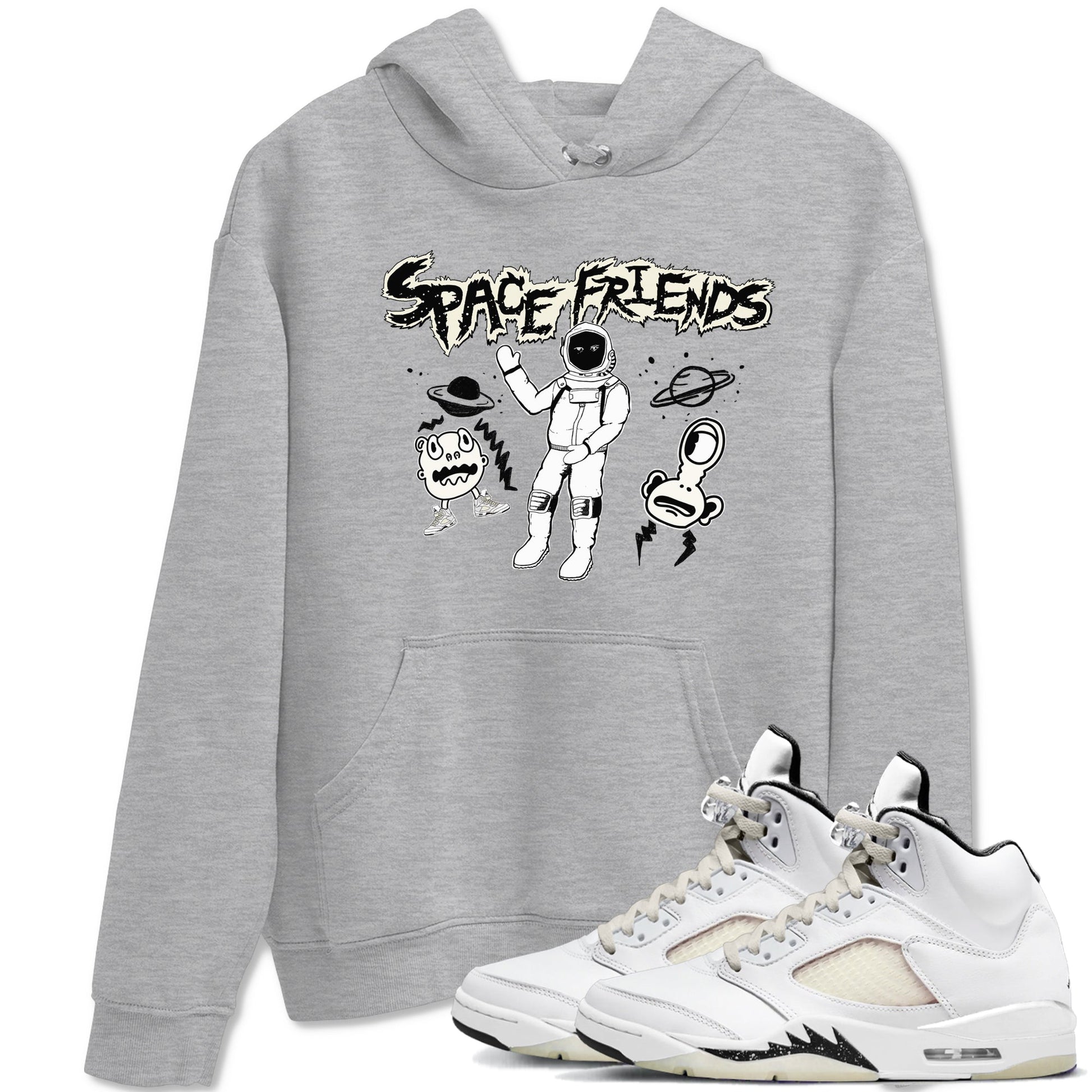 Air Jordan 5 Sail shirt to match jordans Space Friends sneaker tees Jordan 5 SE Sail Streetwear Brand SNRT Sneaker Tees unisex cotton Heather Grey 1 crew neck shirt