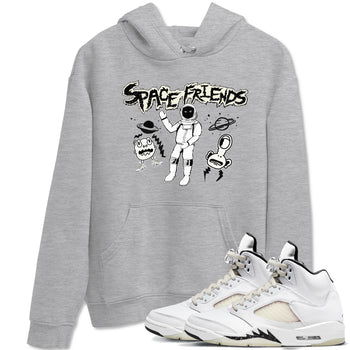 Air Jordan 5 Sail shirt to match jordans Space Friends sneaker tees Jordan 5 SE Sail Streetwear Brand SNRT Sneaker Tees unisex cotton Heather Grey 1 crew neck shirt