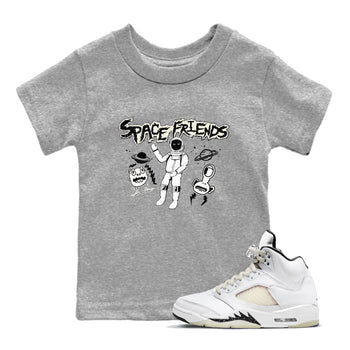 Air Jordan 5 Sail shirt to match jordans Space Friends sneaker tees Jordan 5 SE Sail Streetwear Brand SNRT Sneaker Tees baby toddler Heather Grey 1 cotton Shirt