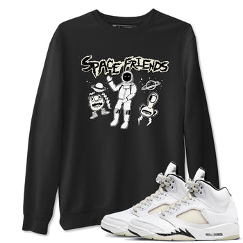 Air Jordan 5 Sail shirt to match jordans Space Friends sneaker tees Jordan 5 SE Sail Streetwear Brand SNRT Sneaker Tees unisex cotton Black 1 crew neck shirt