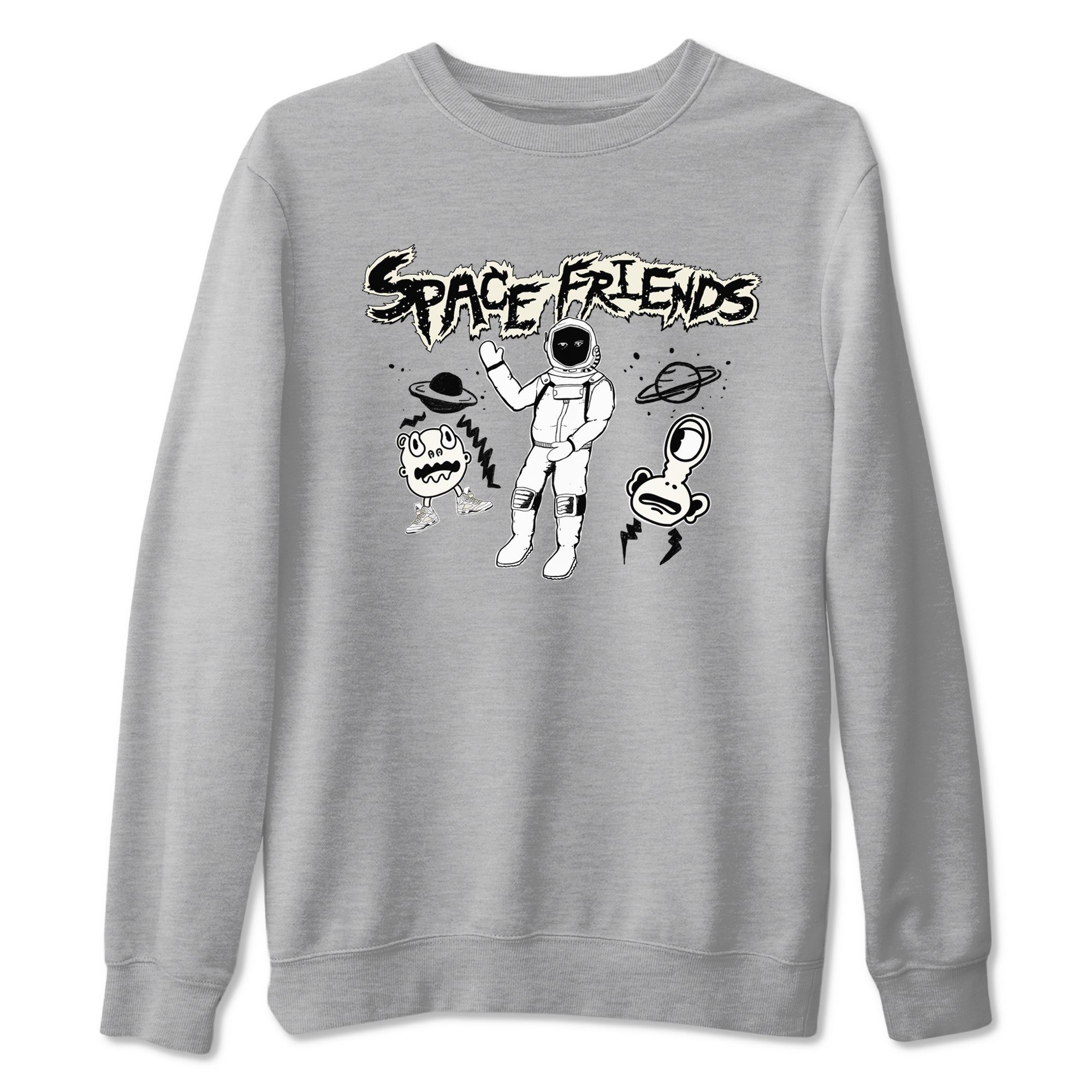 Air Jordan 5 Sail shirt to match jordans Space Friends sneaker tees Jordan 5 SE Sail Streetwear Brand SNRT Sneaker Tees unisex cotton Heather Grey 2 crew neck shirt