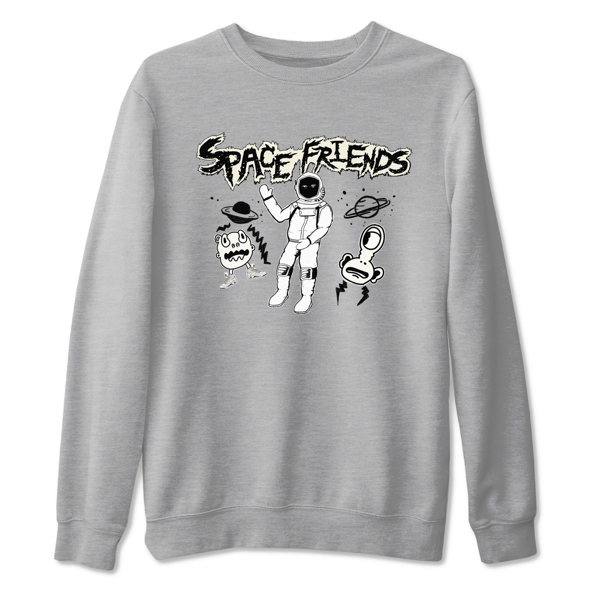 Air Jordan 5 Sail shirt to match jordans Space Friends sneaker tees Jordan 5 SE Sail Streetwear Brand SNRT Sneaker Tees unisex cotton Heather Grey 2 crew neck shirt