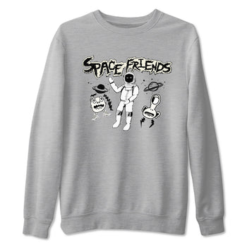 Air Jordan 5 Sail shirt to match jordans Space Friends sneaker tees Jordan 5 SE Sail Streetwear Brand SNRT Sneaker Tees unisex cotton Heather Grey 2 crew neck shirt