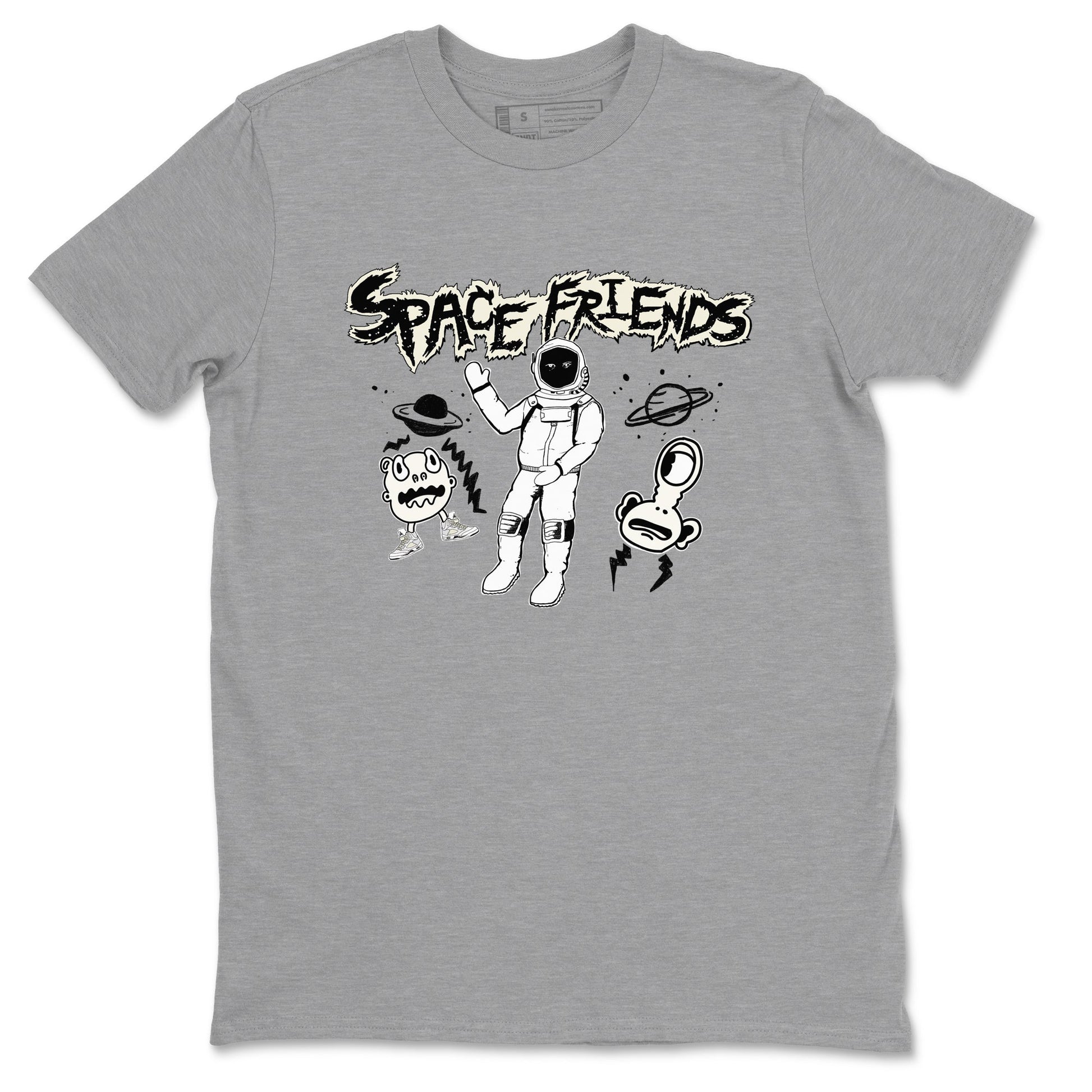 Air Jordan 5 Sail shirt to match jordans Space Friends sneaker tees Jordan 5 SE Sail Streetwear Brand SNRT Sneaker Tees unisex cotton Heather Grey 2 crew neck shirt