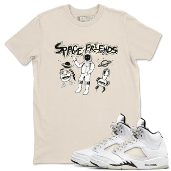 Air Jordan 5 Sail shirt to match jordans Space Friends sneaker tees Jordan 5 SE Sail Streetwear Brand SNRT Sneaker Tees unisex cotton Natural 1 crew neck shirt