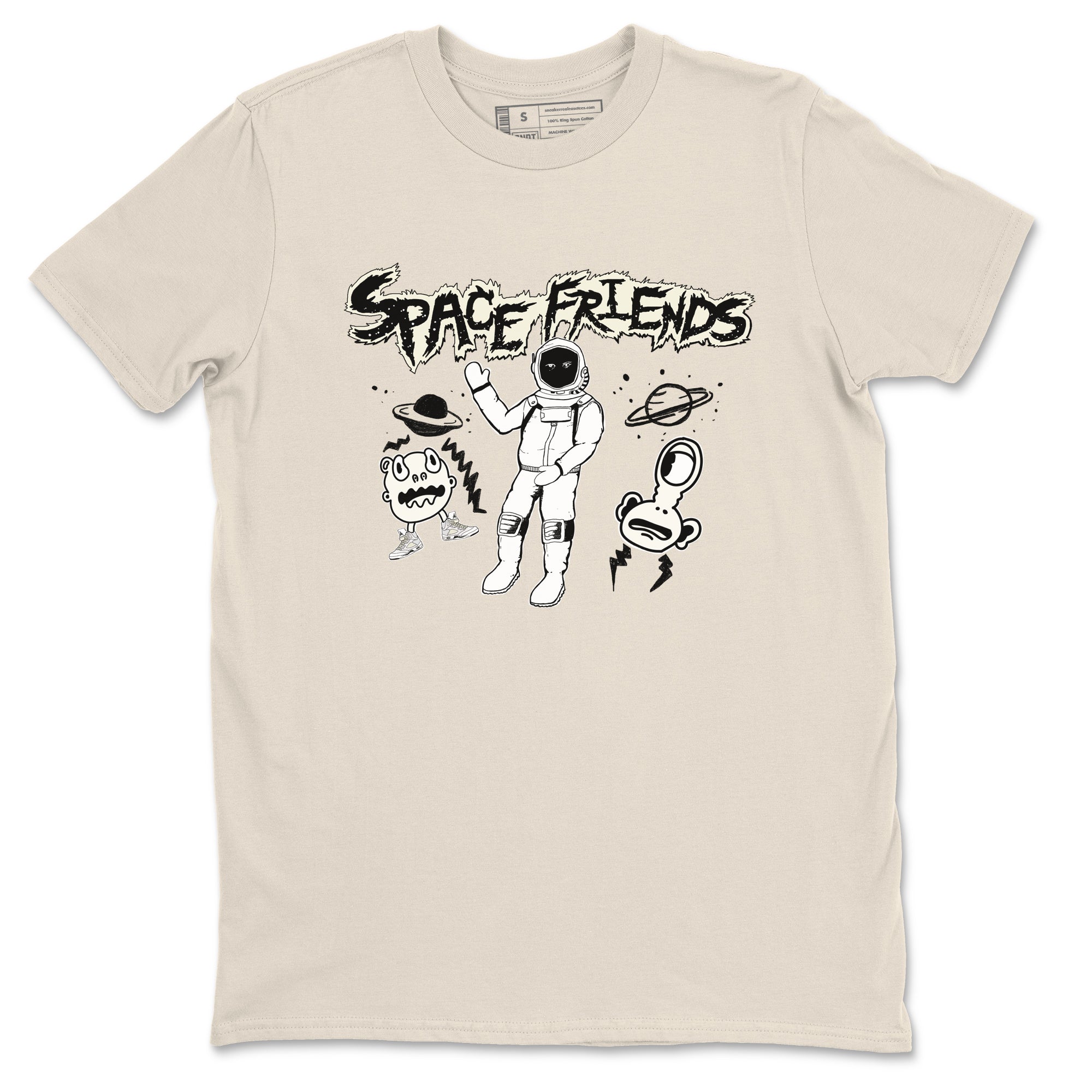 Air Jordan 5 Sail shirt to match jordans Space Friends sneaker tees Jordan 5 SE Sail Streetwear Brand SNRT Sneaker Tees unisex cotton Natural 2 crew neck shirt