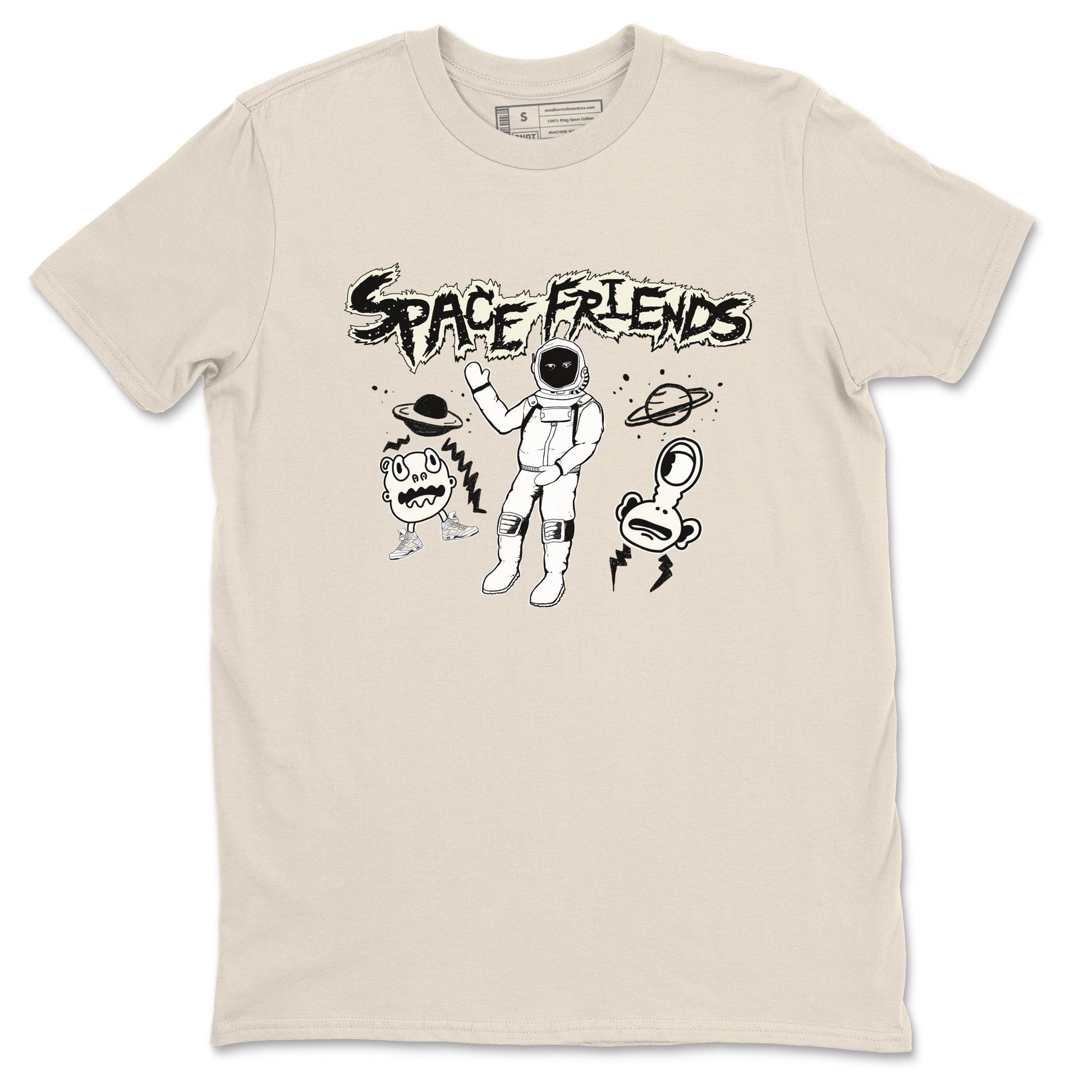 Air Jordan 5 Sail shirt to match jordans Space Friends sneaker tees Jordan 5 SE Sail Streetwear Brand SNRT Sneaker Tees unisex cotton Natural 2 crew neck shirt