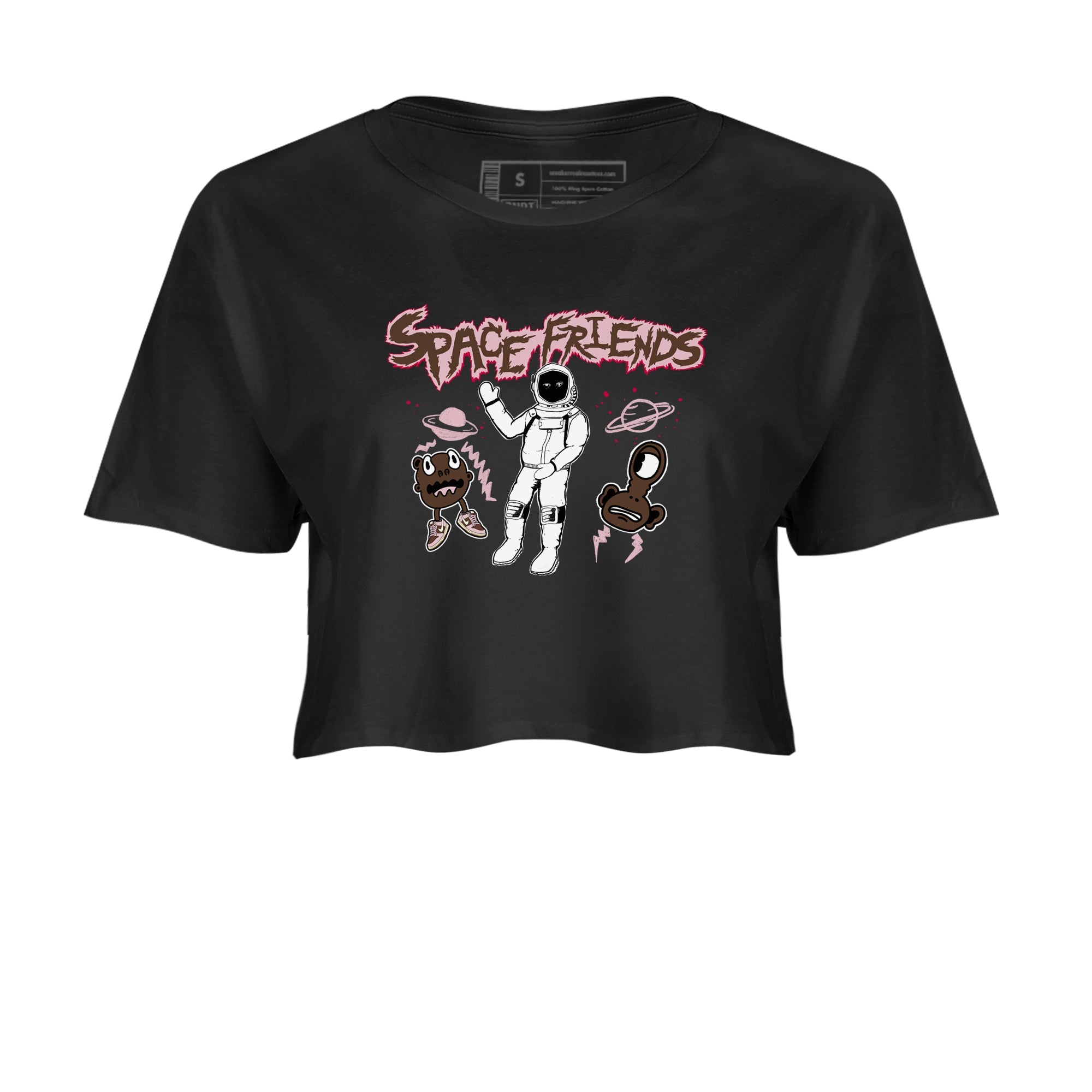 Dunk Cacao Wow And Pink Foam shirts to match jordans Space Friends sneaker match tees Dunk Cacao Wow And Pink Foam SNRT Sneaker Tees streetwear brand Black 2 crop tee