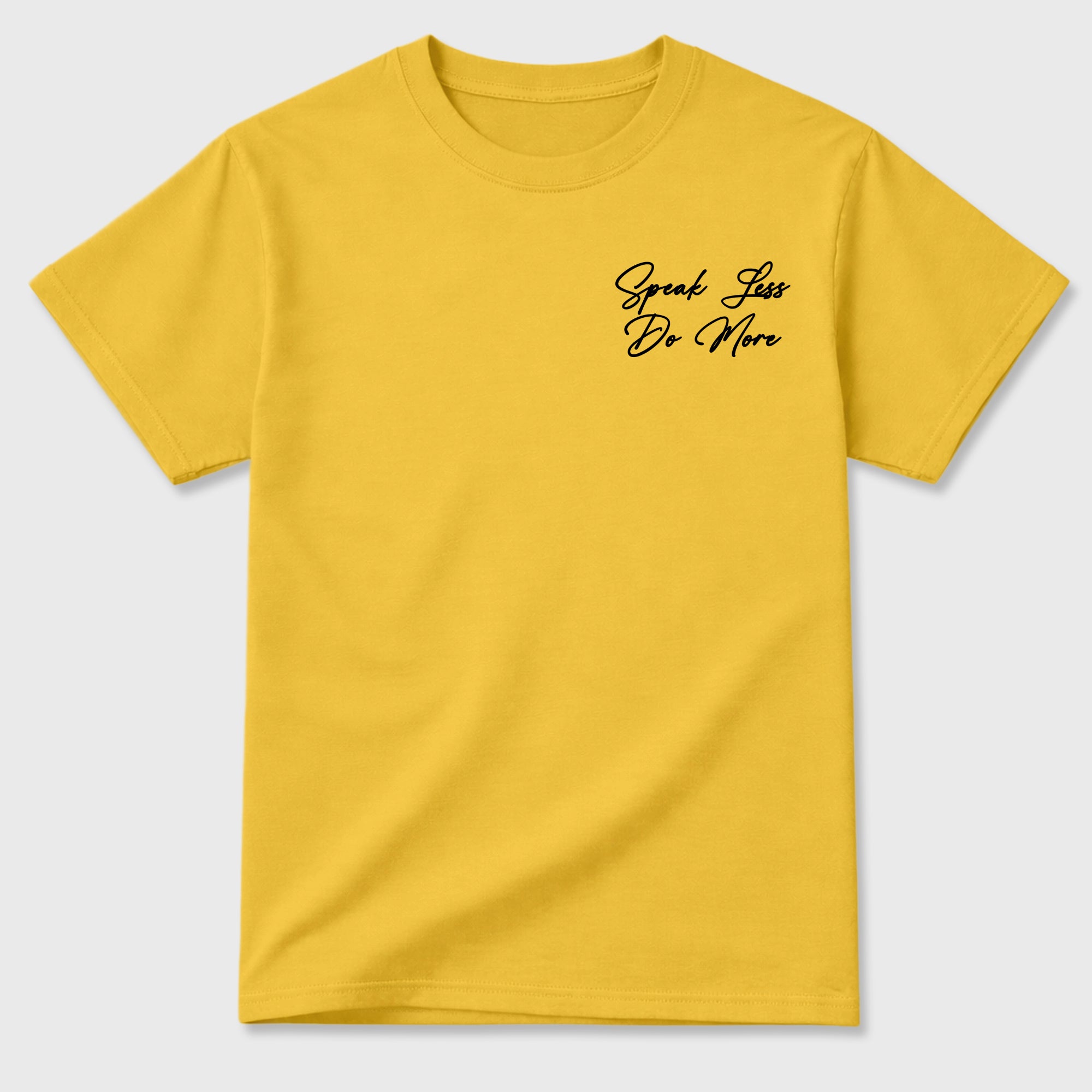 Speak Less Do More Graphic T-Shirt featuring original streetwear artwork designed to complement the bold Tour Yellow and Dark Blue Grey accents of the Air Jordan 4 Tour Yellow. Daisy Graphic T-Shirt.