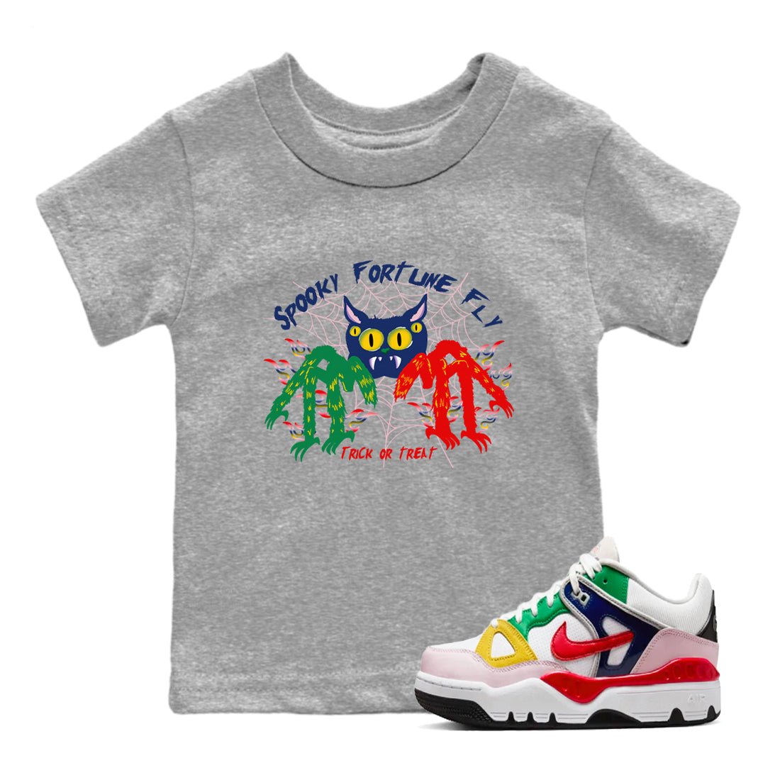 AF 3 Nigo shirtsto match jordans Spooky Fortune Fly sneaker match tees Air Force 3 Low x Nigo Blue Void and Tour Yellow match shoes to clothes SNRT Sneaker Tees Youth Baby Heather Grey 1 tee