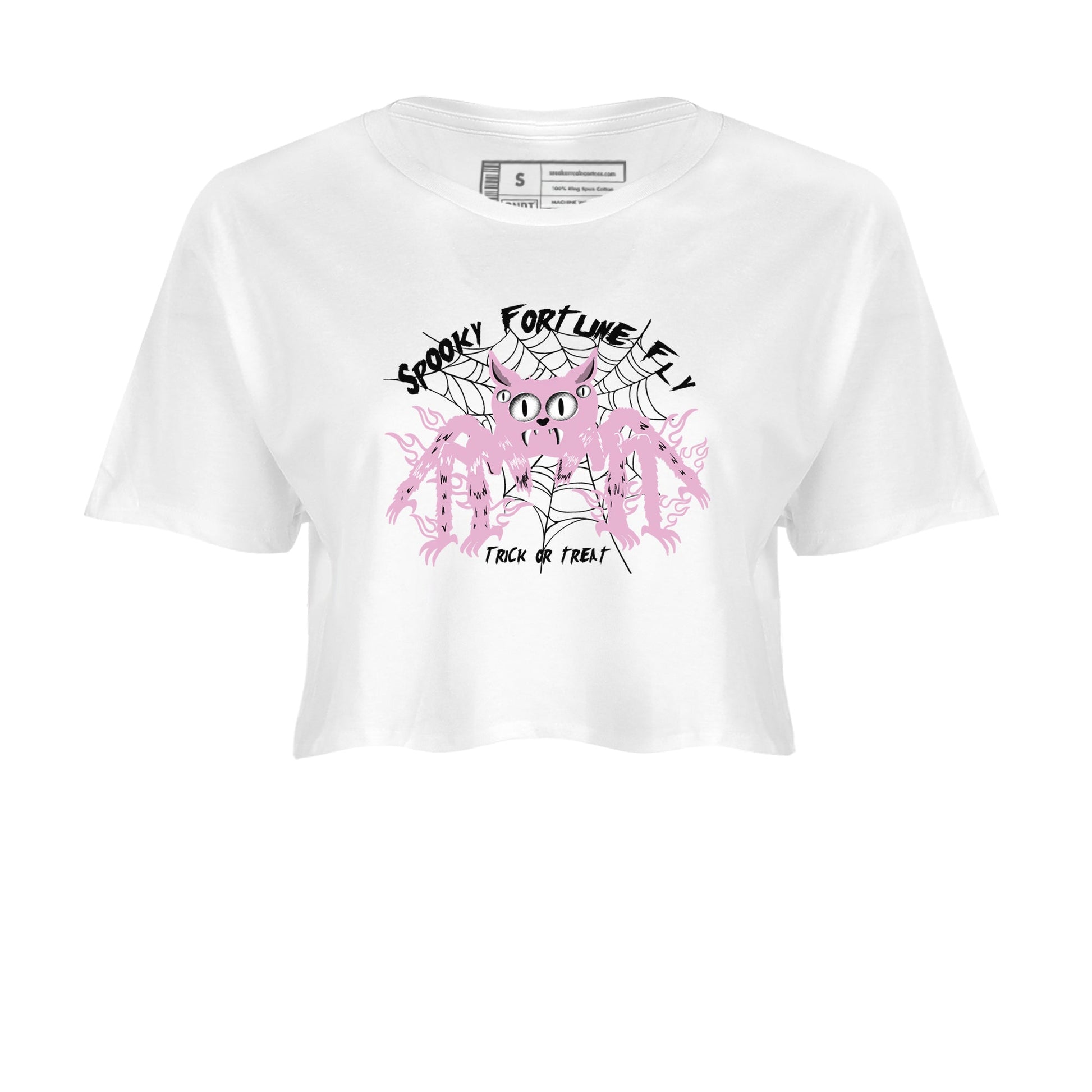 4s Retro Orchid shirts to match jordans Spooky Fortune Fly sneaker match tees Air Jordan 4 WMNS Orchid match shoes to clothes SNRT Sneaker Tees unisex cotton White 2 crop tee