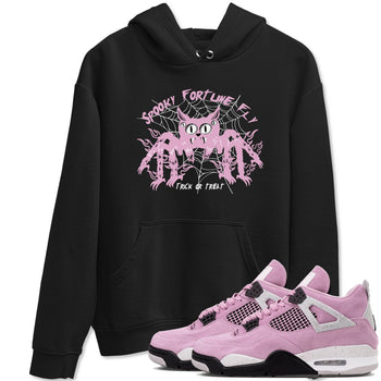 4s Retro Orchid shirts to match jordans Spooky Fortune Fly sneaker match tees Air Jordan 4 WMNS Orchid match shoes to clothes SNRT Sneaker Tees unisex cotton Black 1 shirts