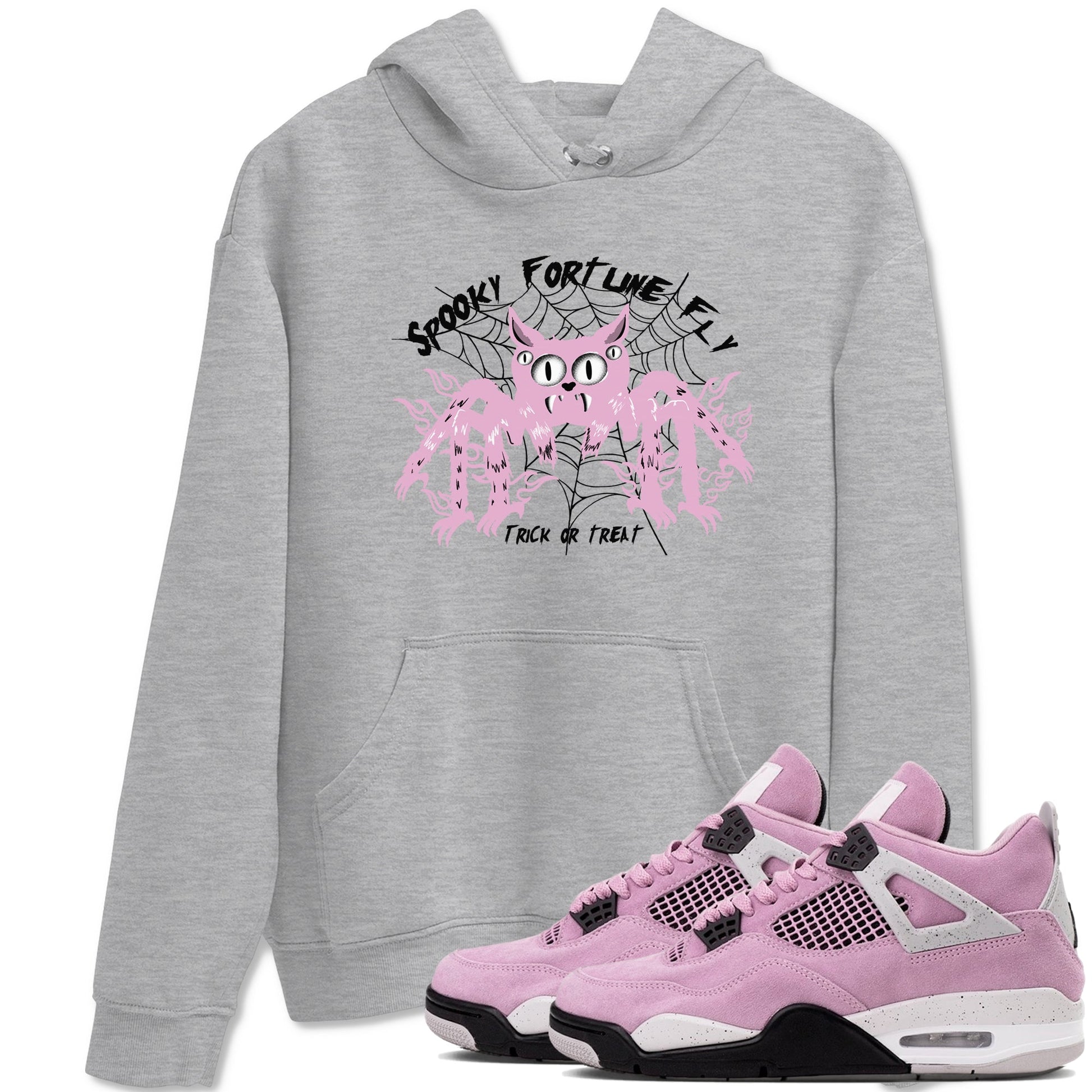 4s Retro Orchid shirts to match jordans Spooky Fortune Fly sneaker match tees Air Jordan 4 WMNS Orchid match shoes to clothes SNRT Sneaker Tees unisex cotton Heather Grey 1 shirts