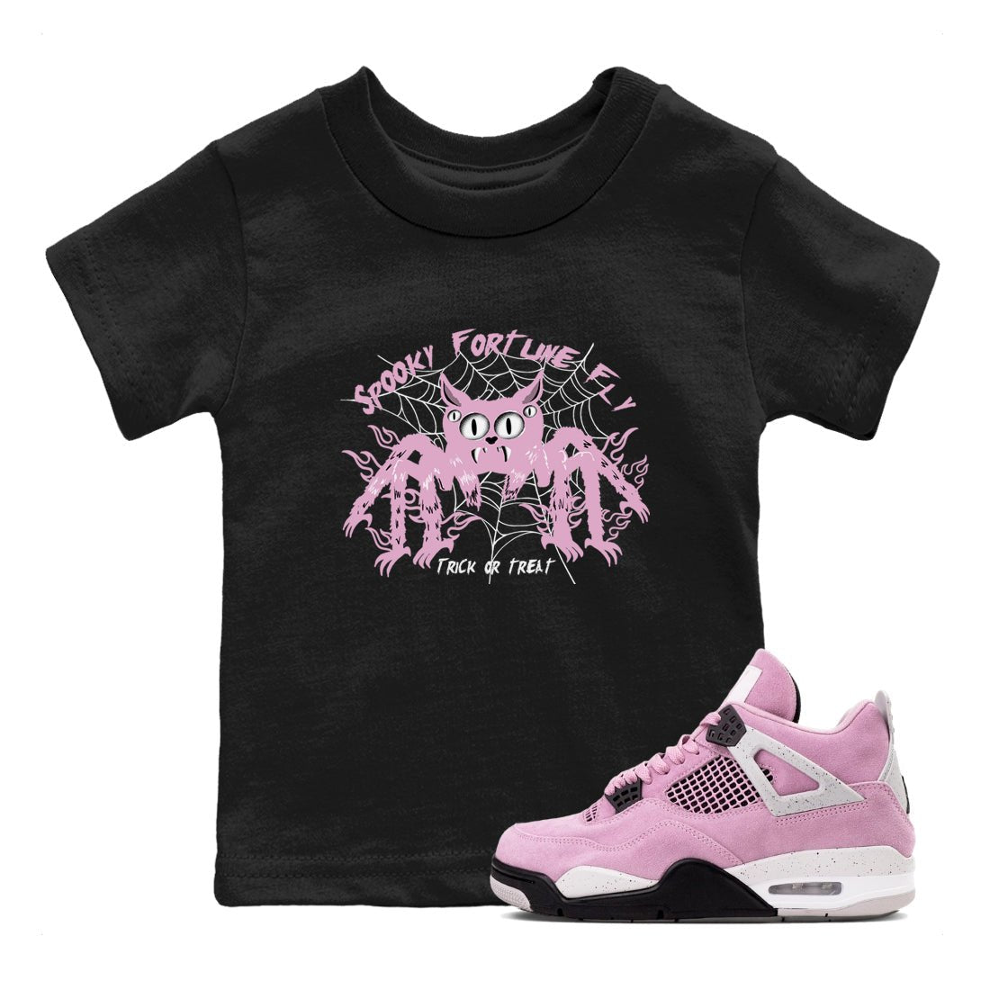 4s Retro Orchid shirts to match jordans Spooky Fortune Fly sneaker match tees Air Jordan 4 WMNS Orchid match shoes to clothes SNRT Sneaker Tees Youth Baby Black 1 tee