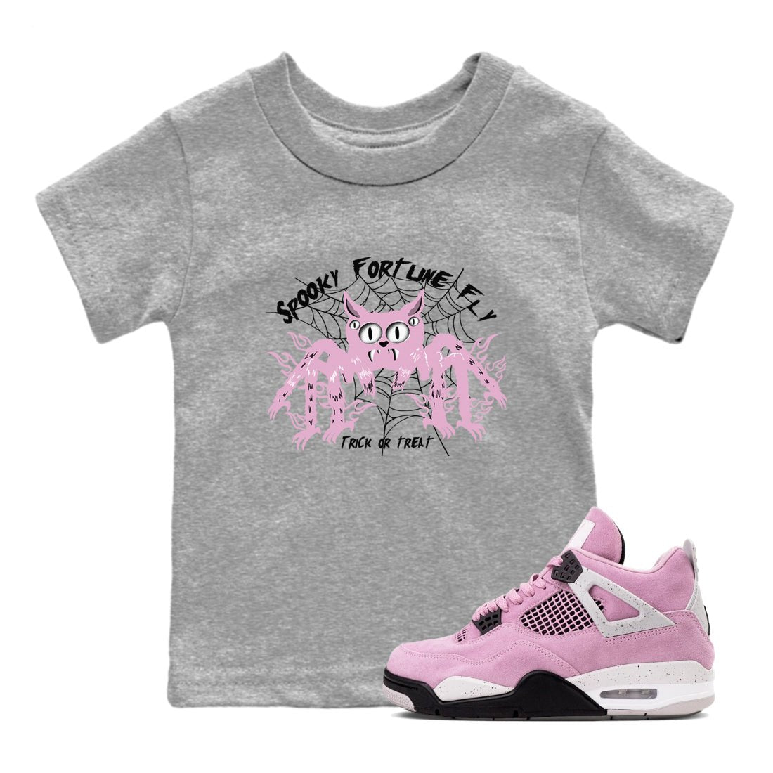 4s Retro Orchid shirts to match jordans Spooky Fortune Fly sneaker match tees Air Jordan 4 WMNS Orchid match shoes to clothes SNRT Sneaker Tees Youth Baby Heather Grey 1 tee