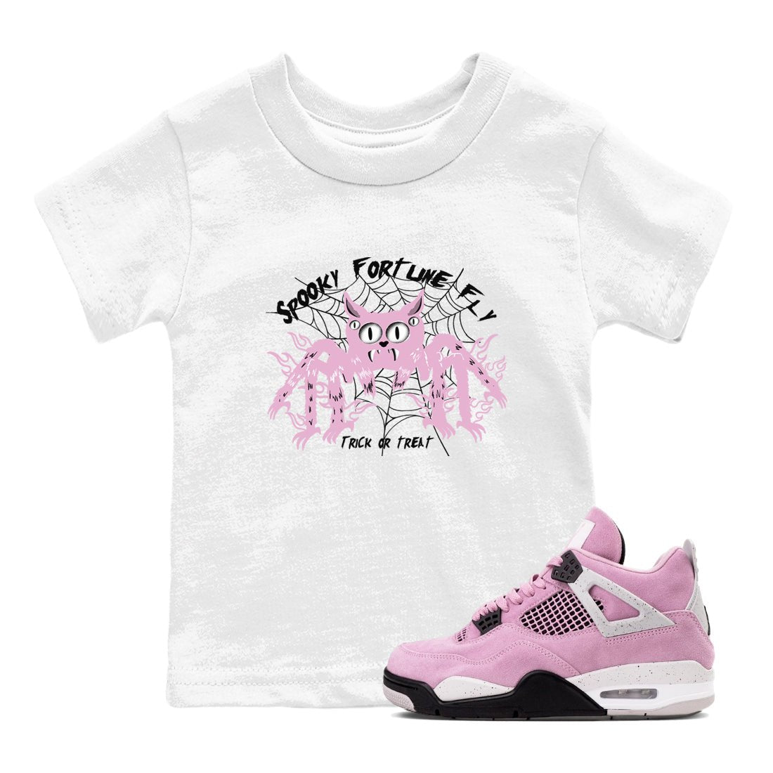 4s Retro Orchid shirts to match jordans Spooky Fortune Fly sneaker match tees Air Jordan 4 WMNS Orchid match shoes to clothes SNRT Sneaker Tees Youth Baby White 1 tee