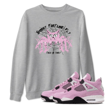 4s Retro Orchid shirts to match jordans Spooky Fortune Fly sneaker match tees Air Jordan 4 WMNS Orchid match shoes to clothes SNRT Sneaker Tees unisex cotton Heather Grey 1 shirts
