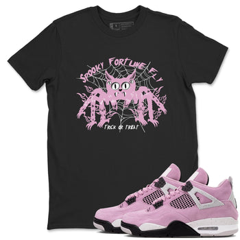 4s Retro Orchid shirts to match jordans Spooky Fortune Fly sneaker match tees Air Jordan 4 WMNS Orchid match shoes to clothes SNRT Sneaker Tees unisex cotton Black 1 shirts