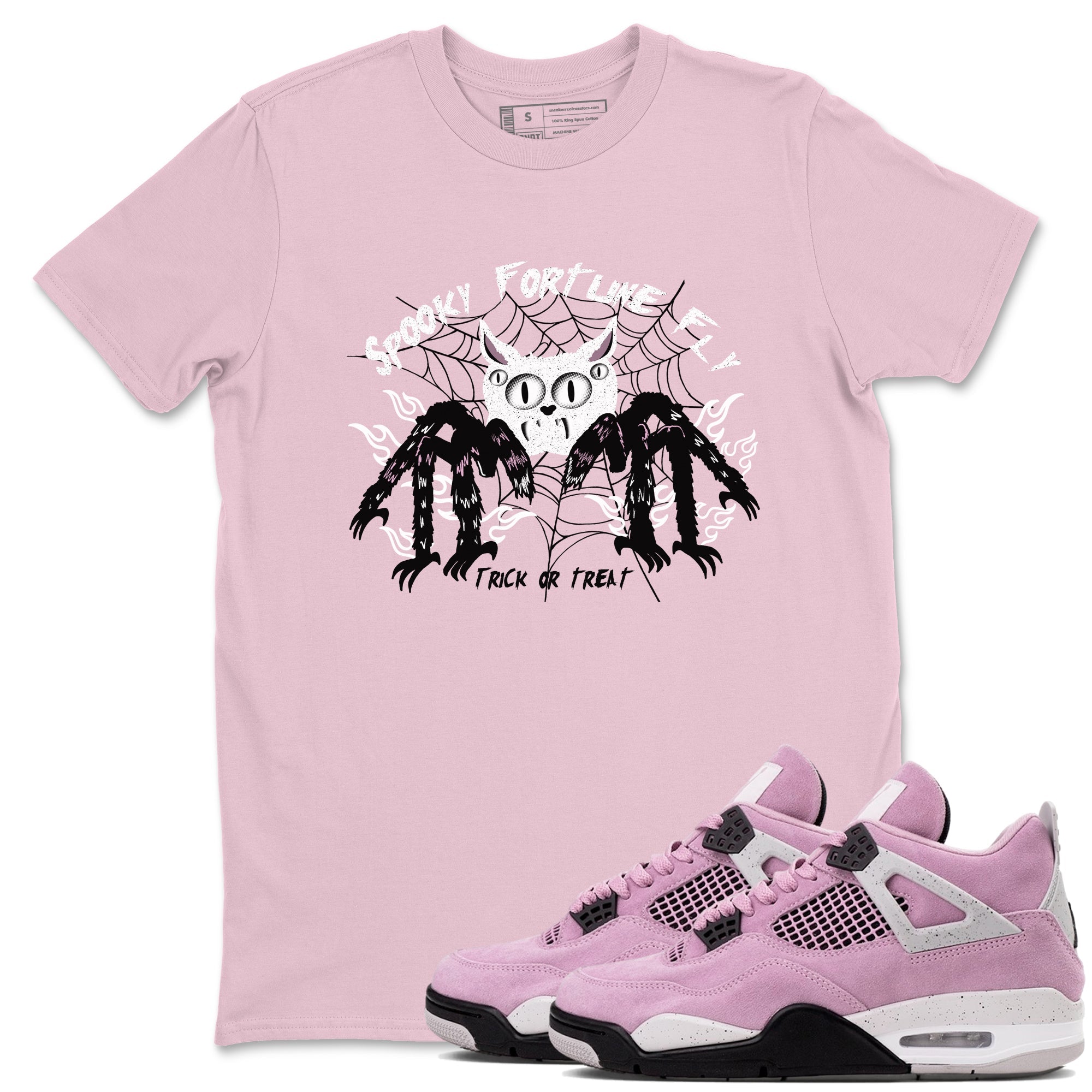 4s Retro Orchid shirts to match jordans Spooky Fortune Fly sneaker match tees Air Jordan 4 WMNS Orchid match shoes to clothes SNRT Sneaker Tees unisex cotton Pink 1 shirts