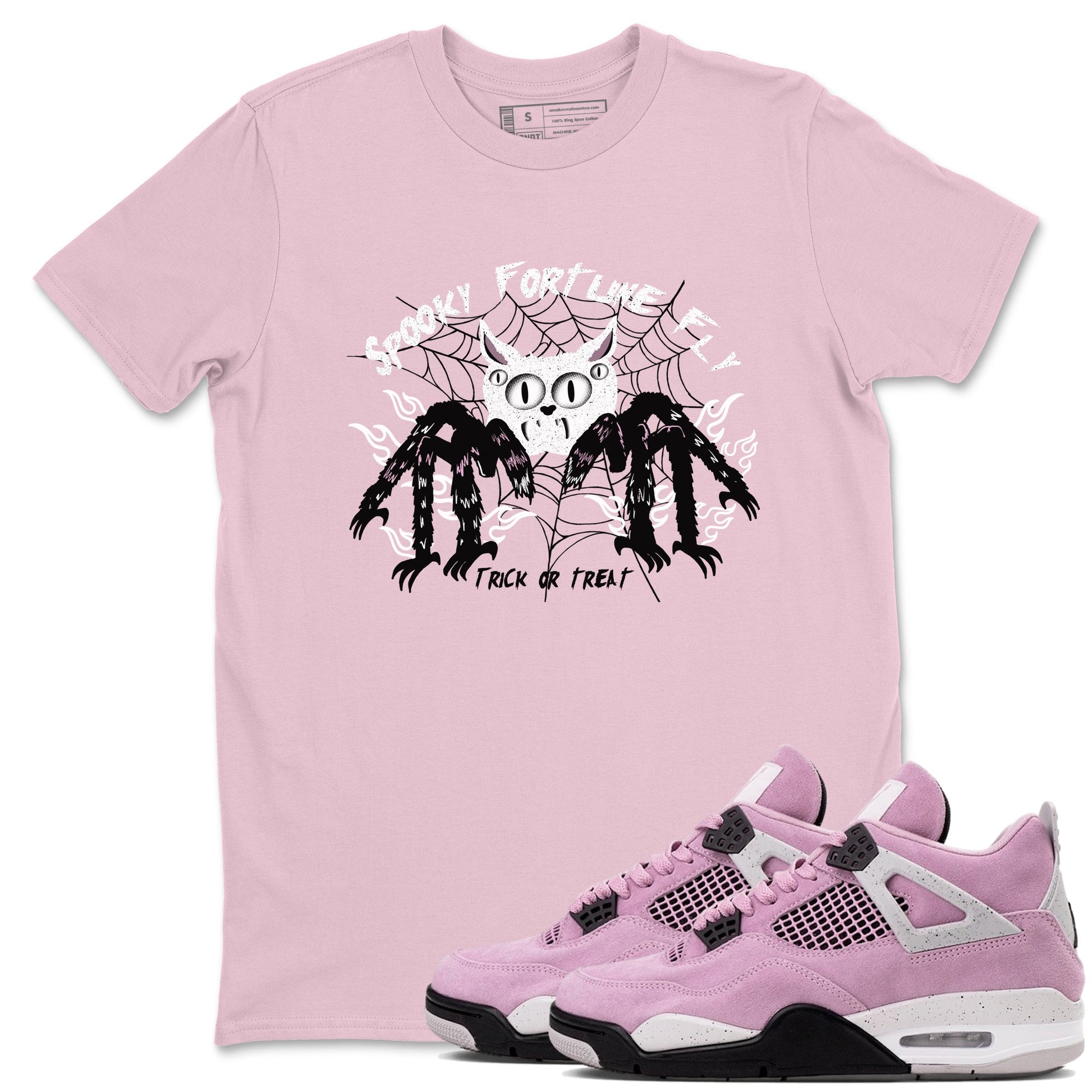4s Retro Orchid shirts to match jordans Spooky Fortune Fly sneaker match tees Air Jordan 4 WMNS Orchid match shoes to clothes SNRT Sneaker Tees unisex cotton Pink 1 shirts