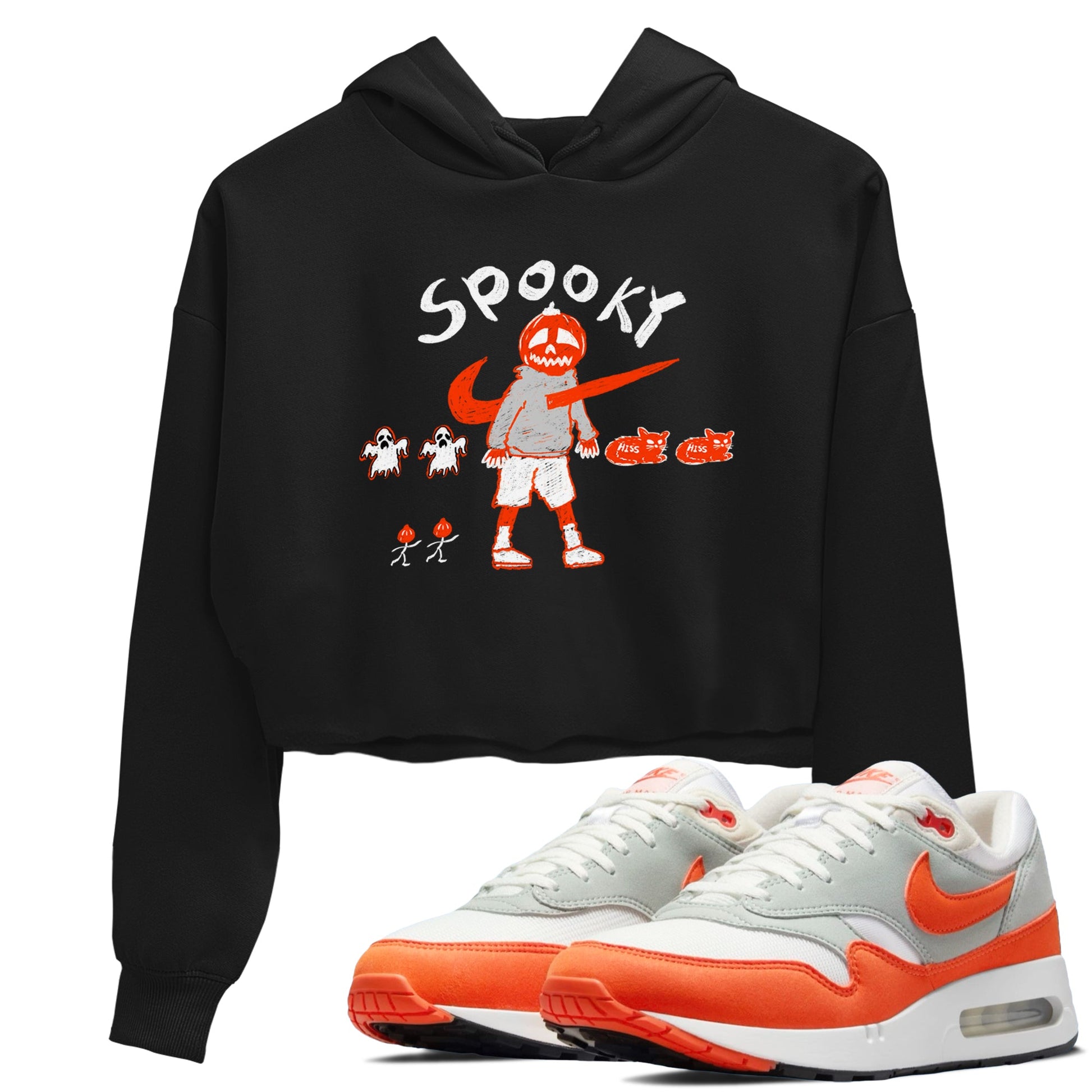 Air Max 1 OG '86 'Summit White and Cosmic Clay shirts to match jordans Spooky Pumpkin sneaker match tees Air Max 1 Cosmic Clay match shoes to clothes SNRT Sneaker Tees unisex cotton Black 1 crop tee