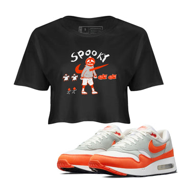 Air Max 1 OG '86 'Summit White and Cosmic Clay shirts to match jordans Spooky Pumpkin sneaker match tees Air Max 1 Cosmic Clay match shoes to clothes SNRT Sneaker Tees unisex cotton Black 1 crop tee