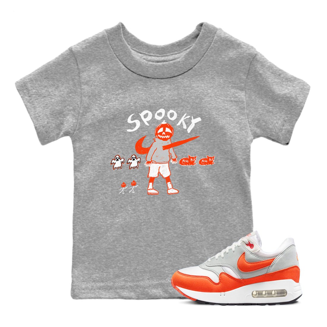 Air Max 1 OG '86 'Summit White and Cosmic Clay shirts to match jordans Spooky Pumpkin sneaker match tees Air Max 1 Cosmic Clay match shoes to clothes SNRT Sneaker Tees Youth Baby Heather Grey 1 tee