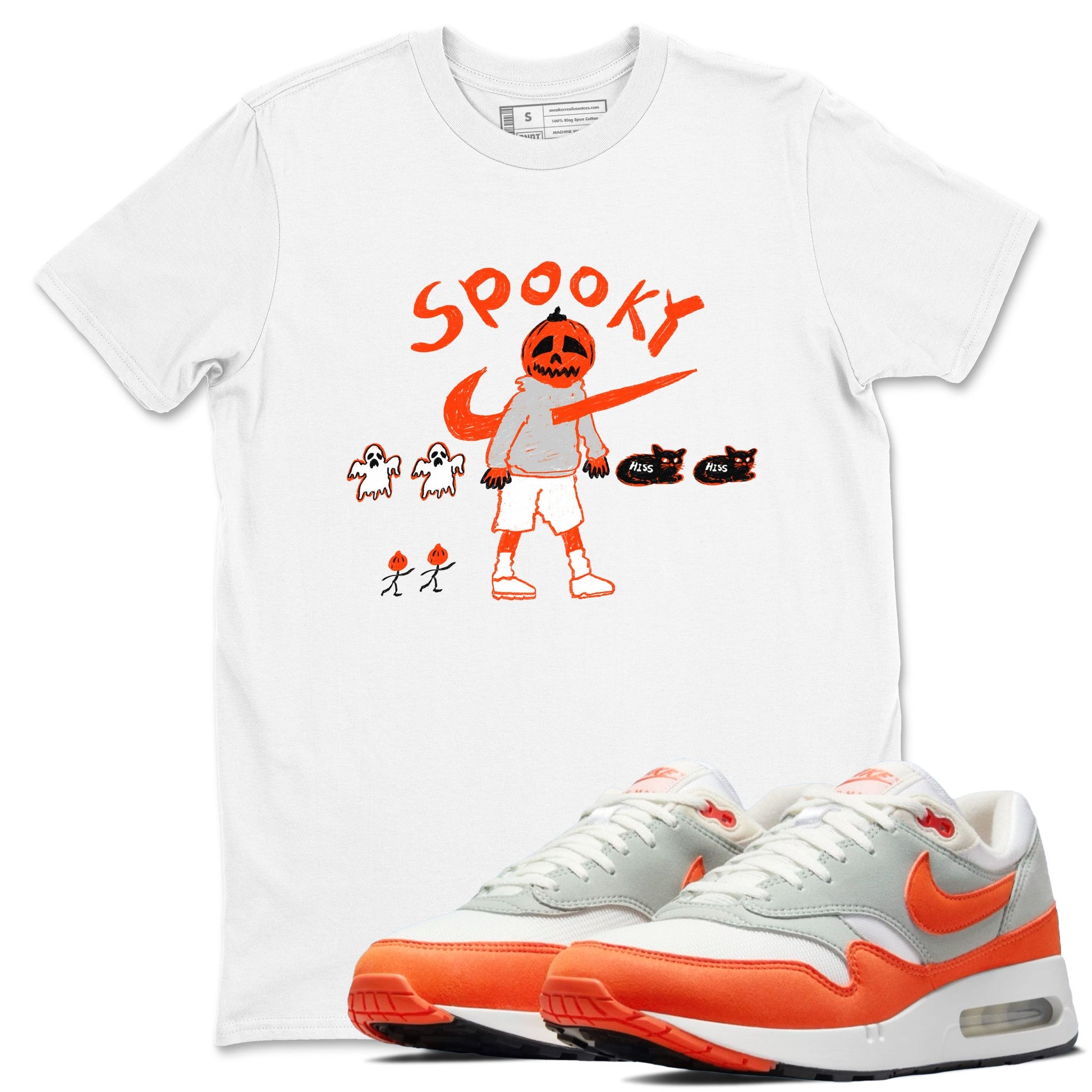 Air Max 1 OG '86 'Summit White and Cosmic Clay shirts to match jordans Spooky Pumpkin sneaker match tees Air Max 1 Cosmic Clay match shoes to clothes SNRT Sneaker Tees unisex cotton White 1 shirts
